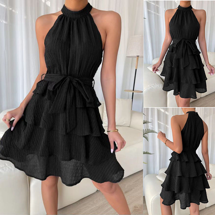 Sleeveless Ruffled Dress M / Red Party Dresses-L