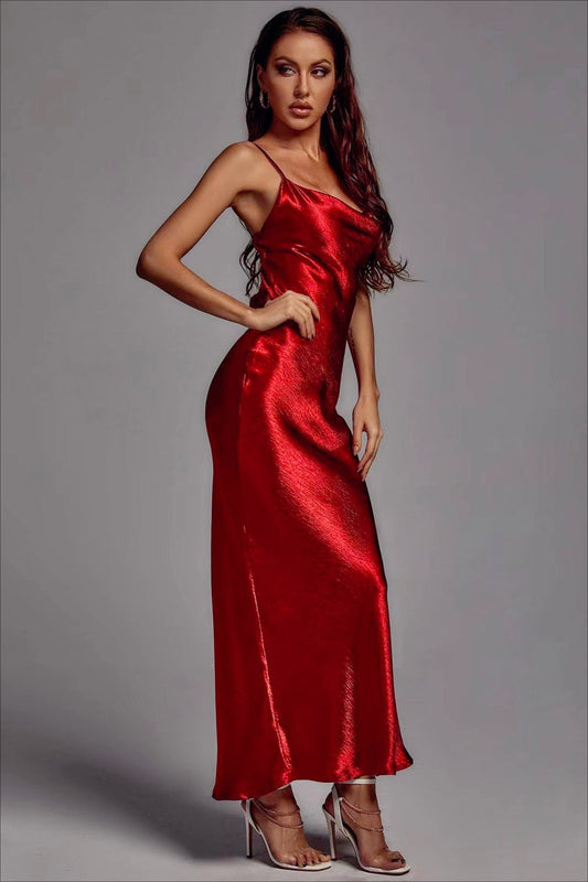 Satin Strappy Slip Dress