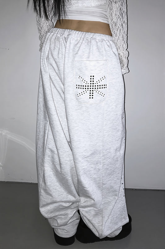 Rhinestone Cross Wide Leg Pants