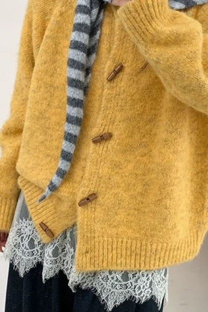 Relaxed Toggle Cardigan Yellow / One Size