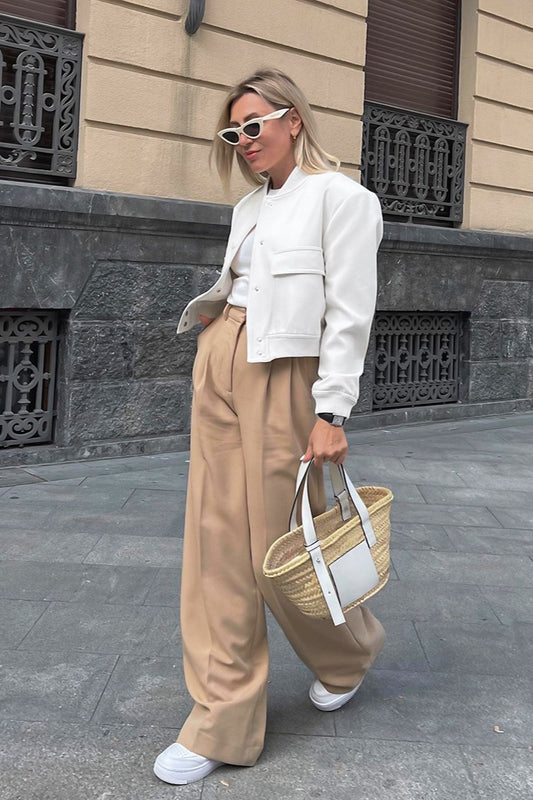 Veste de baseball chic en laine