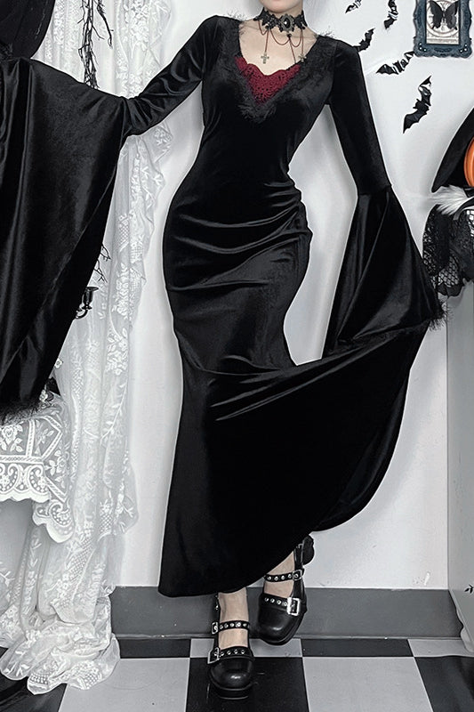 Robe gothique élégante à dos ouvert