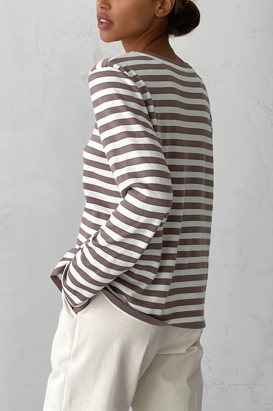 Classic Stripe Crew Neck Relaxed Sweater