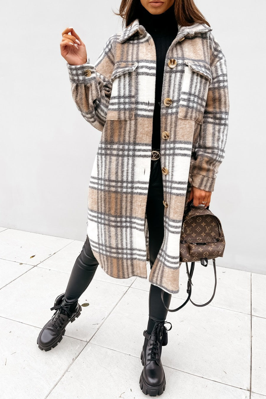 Plaid Button Down Shirt Coat coats