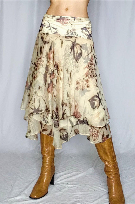 Jupe ample en maille taille haute