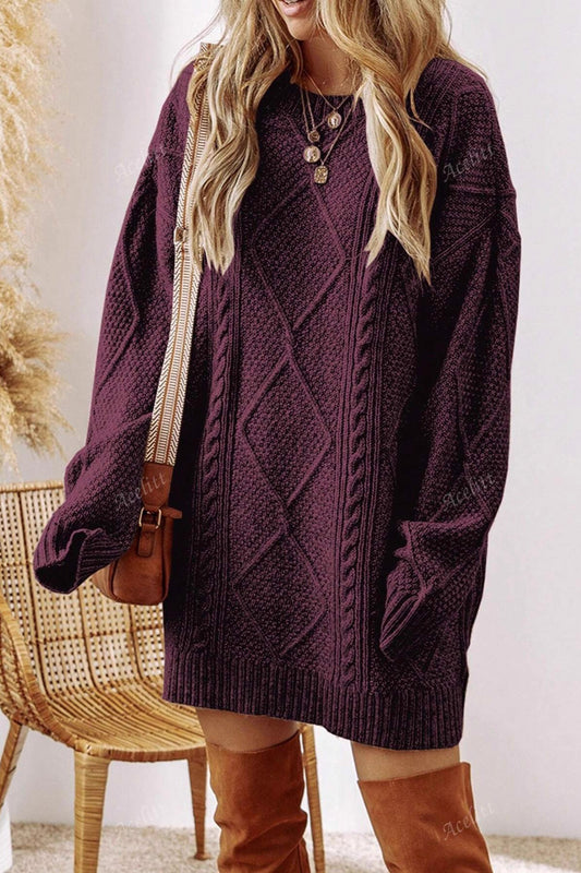 Pull midi en tricot texturé vintage