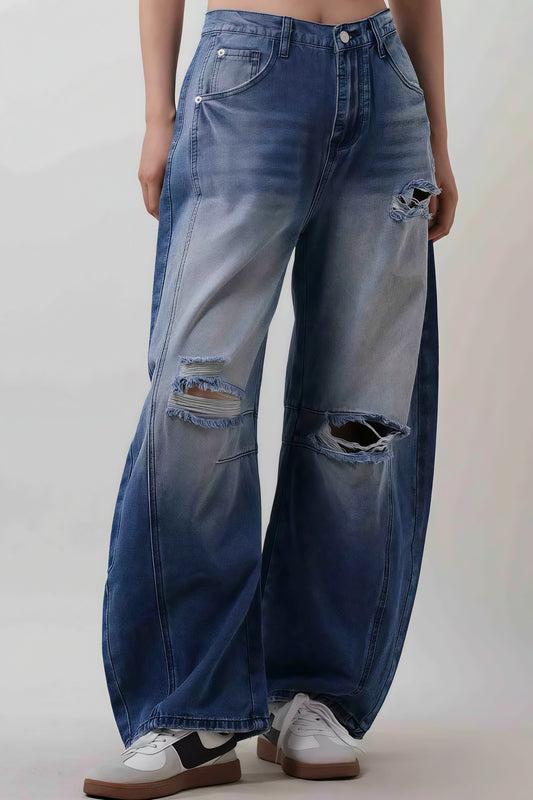 Vintage Distressed Heavy Loose Jeans