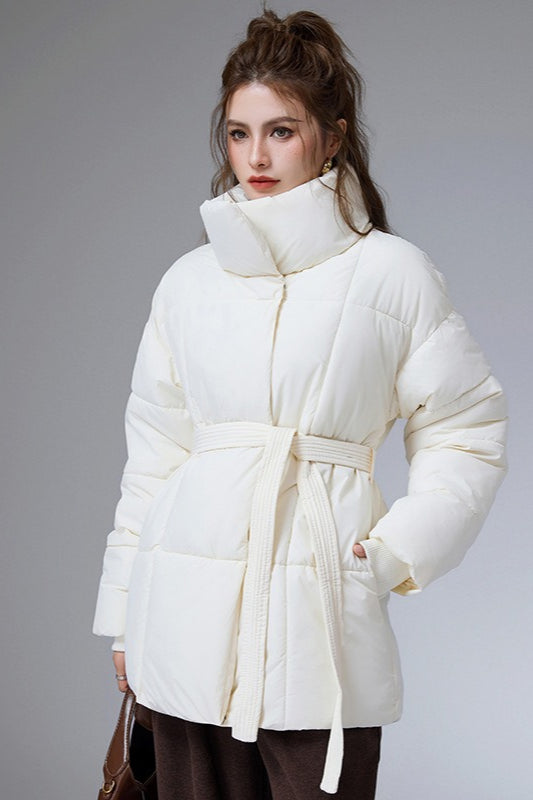 Warm Casual Cropped Cotton Puffer Jacket