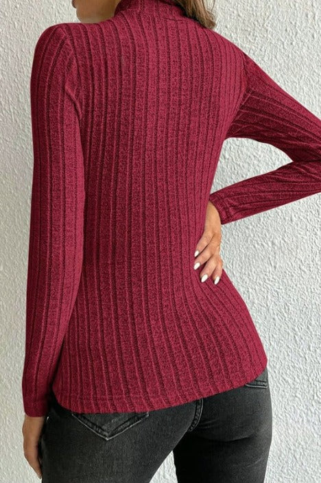Slim Fit Mock Neck Knit Sweater