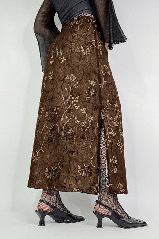 Jupe crayon imprimée en tricot vintage