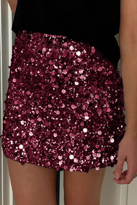 Sequins Hem Bodycon Mini Skirt