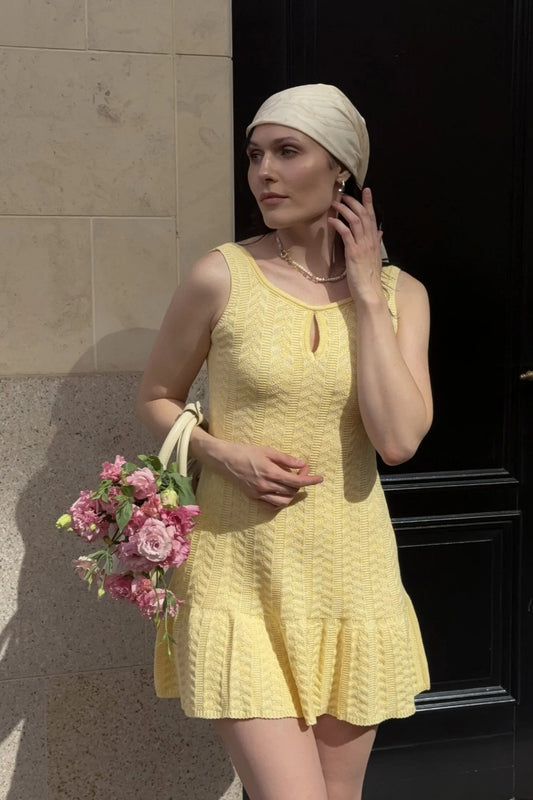 Robe bohème moulante à volants en jacquard