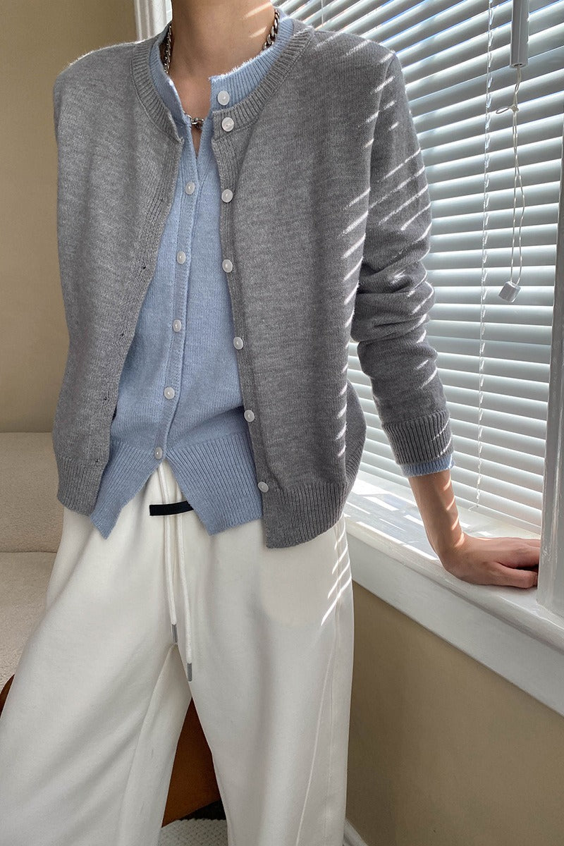 Contrast Panel Layering Cardigan