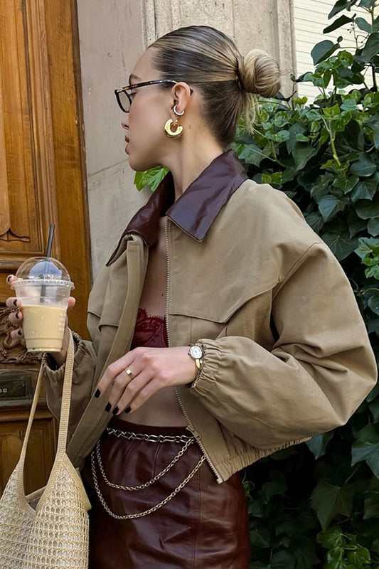 Veste ample de couleur contrastée