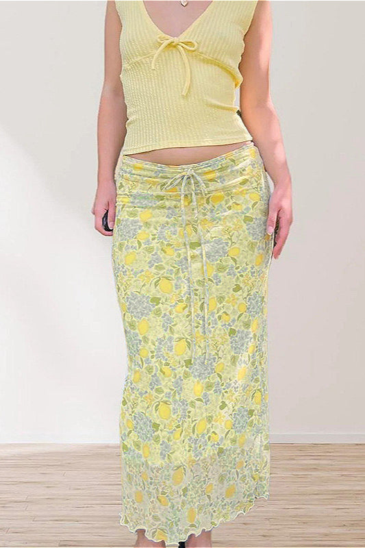 Jupe ajustée assortie à imprimé floral