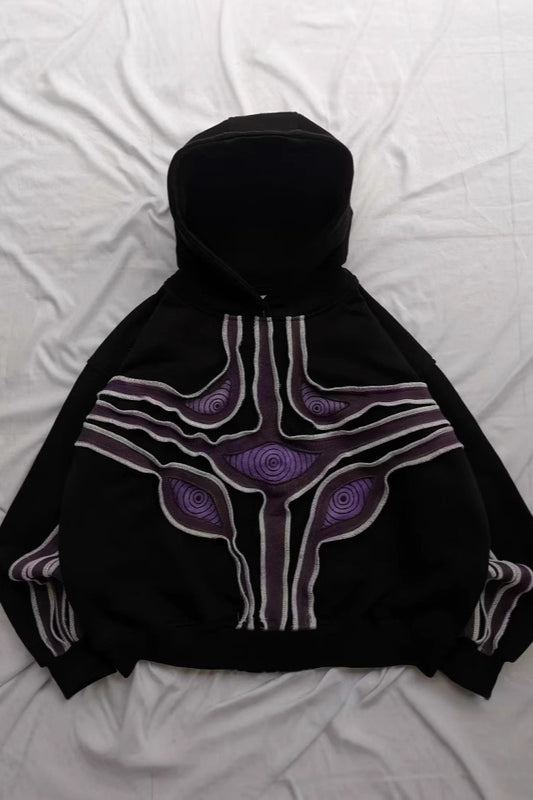 Eye Embroidered Pullover Hoodie