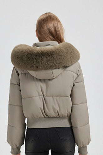 Short Waist Slim Puffer Coat coats
