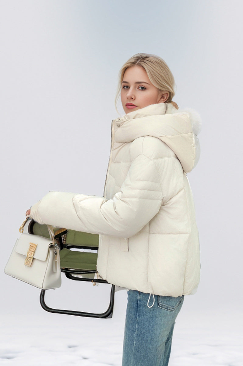 Short Puffer Down Coat White / M coats