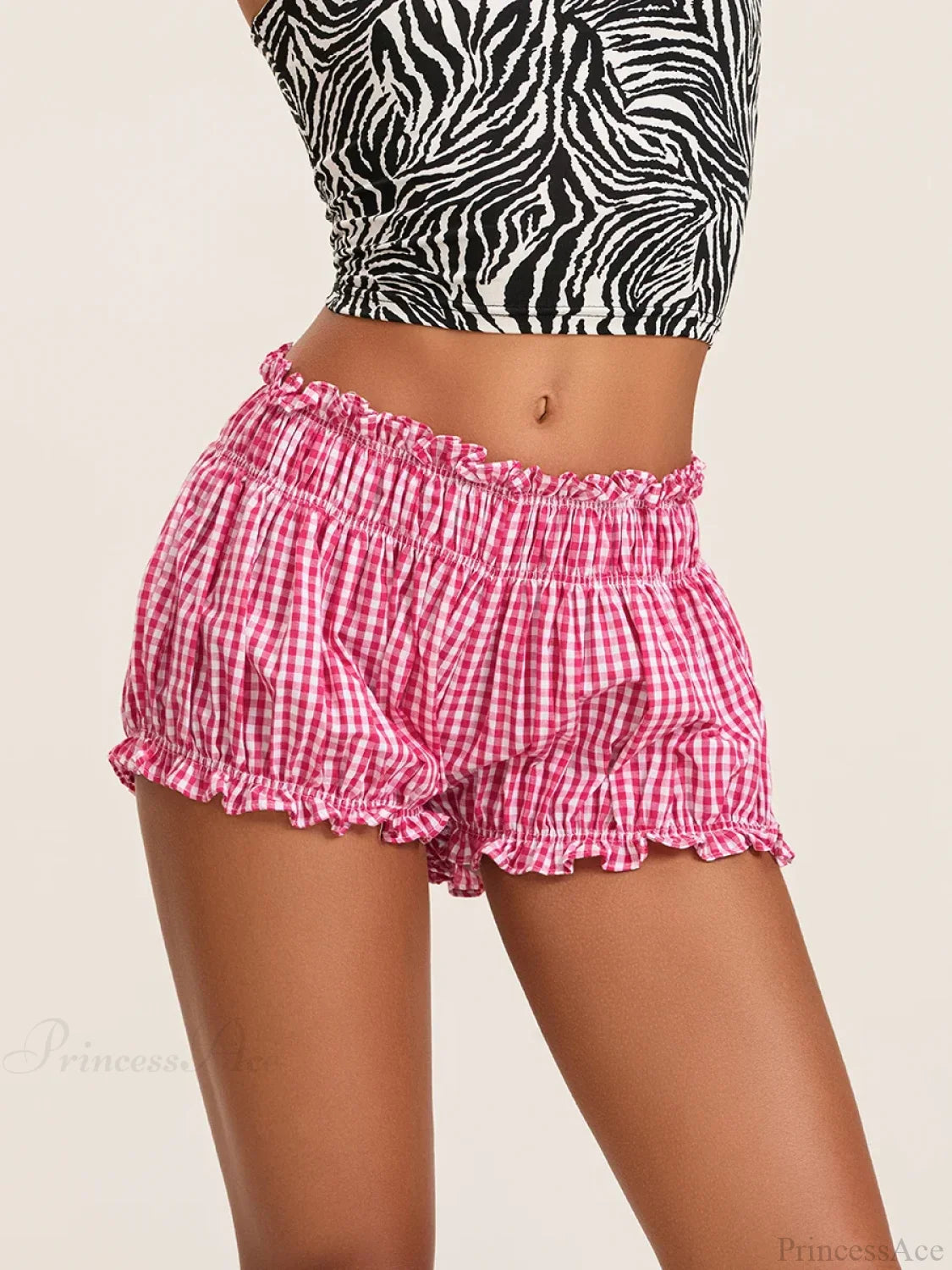 90s Plaid Lantern Bloomer Short short-250223