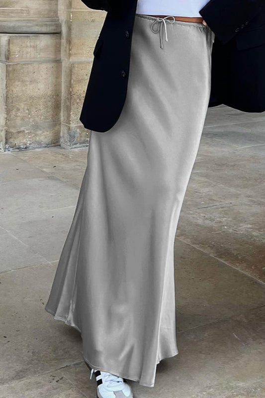 Jupe longue sirène taille haute à nouer