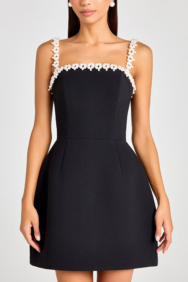 Beaded Solid Color Bodycon Cocktail Dress