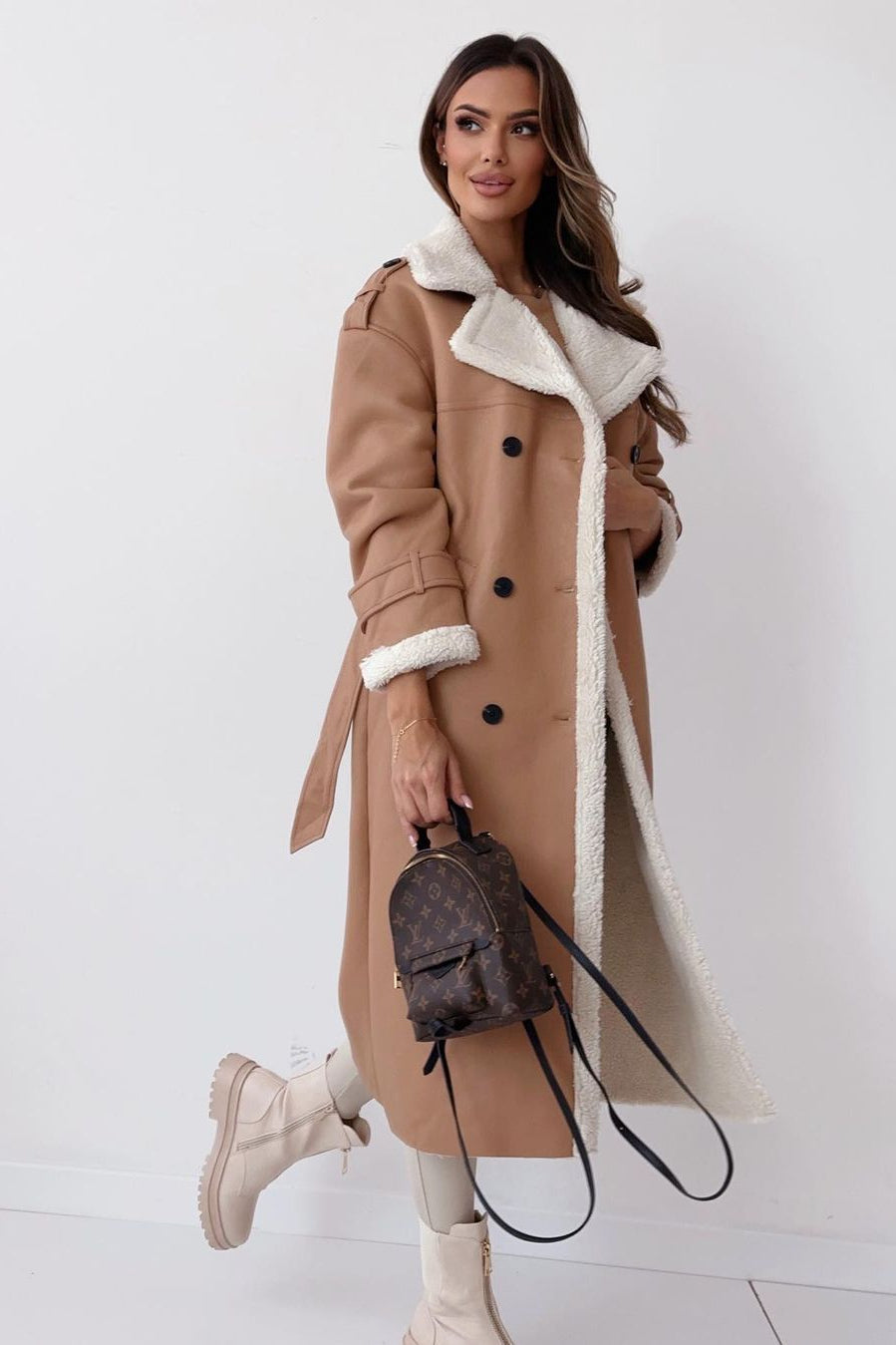 Reversible Fleece Stand Collar Coat coats