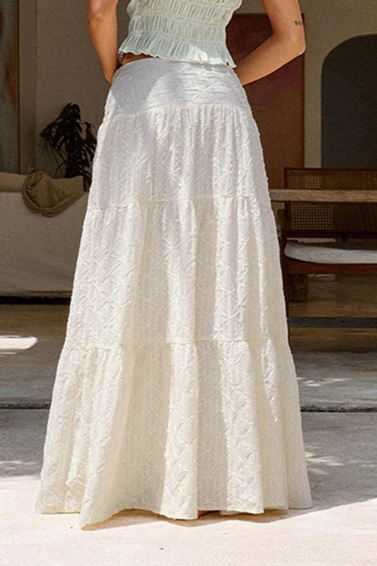 Jupe longue texturée à fente haute