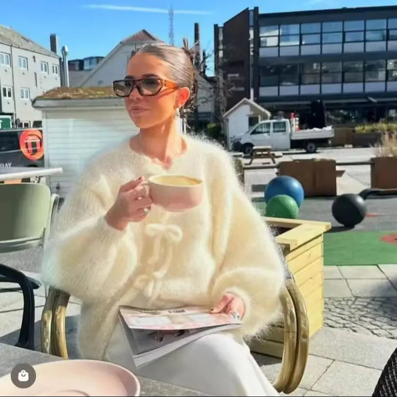 Mohair Soft Zip Tie Ivory Cardigan Cardigan-241208