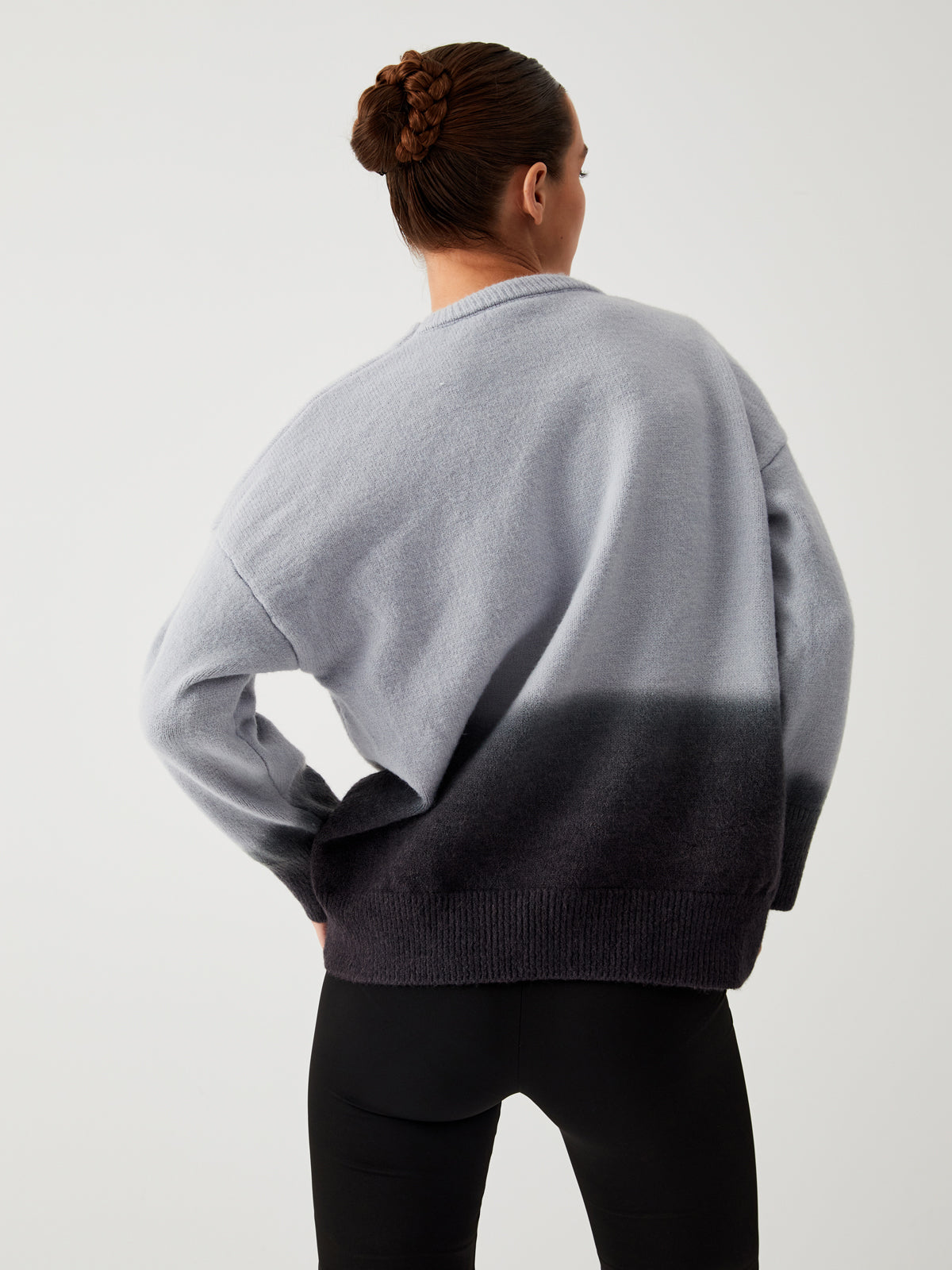 Cloud Nine Fuzzy Trendy Ombre Oversized Sweater Sweaters-L