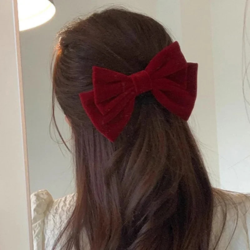 Red Velvet Elegant Fashion Ponytail Christmas Hair Accessory Accessories-L