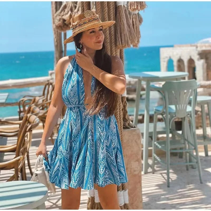 Bandage Sexy Off-Shoulder Boho Mini Dress bohodress-250126