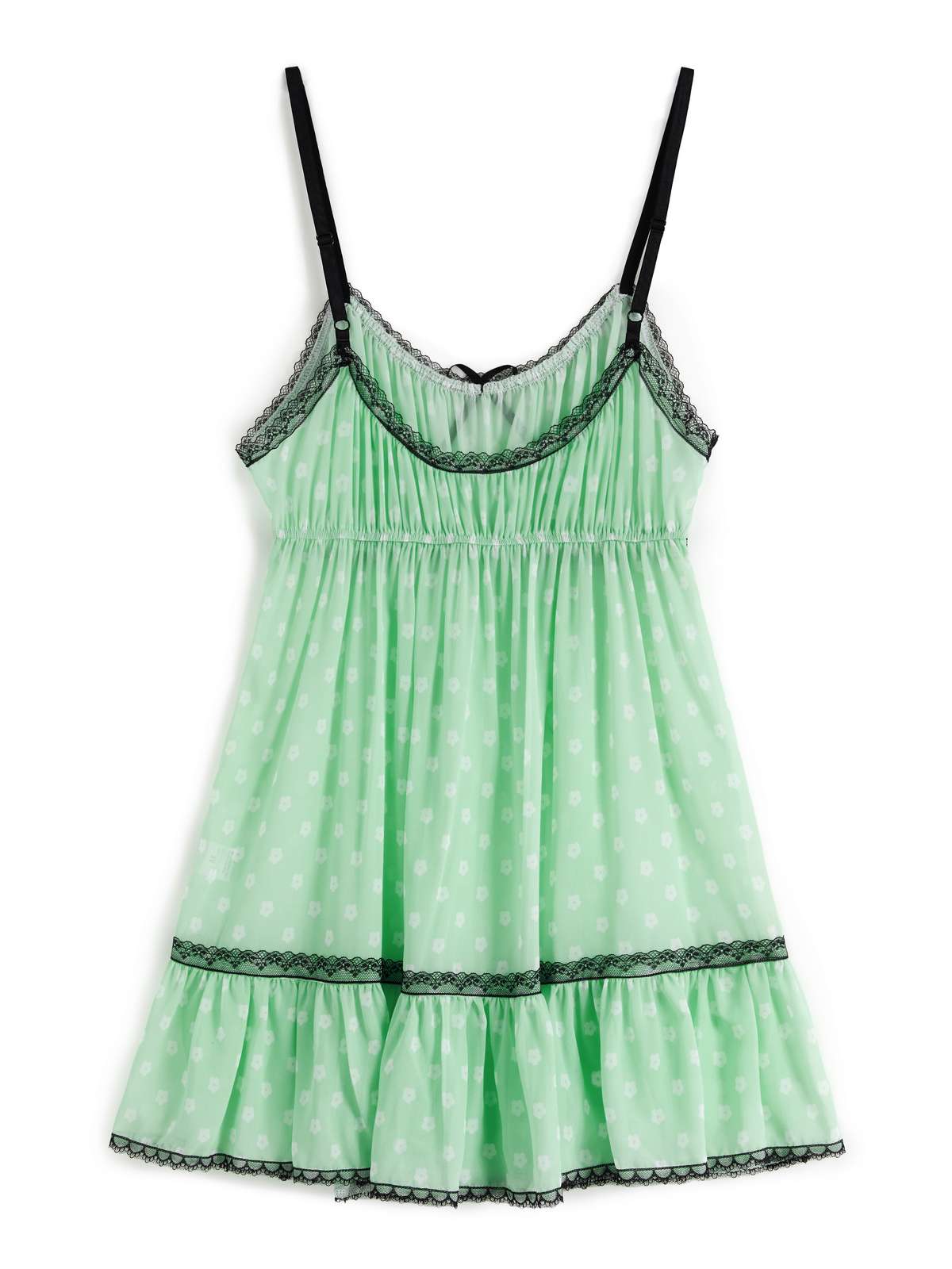 Lace Trim Graceful Floral Mini Dress Dresses