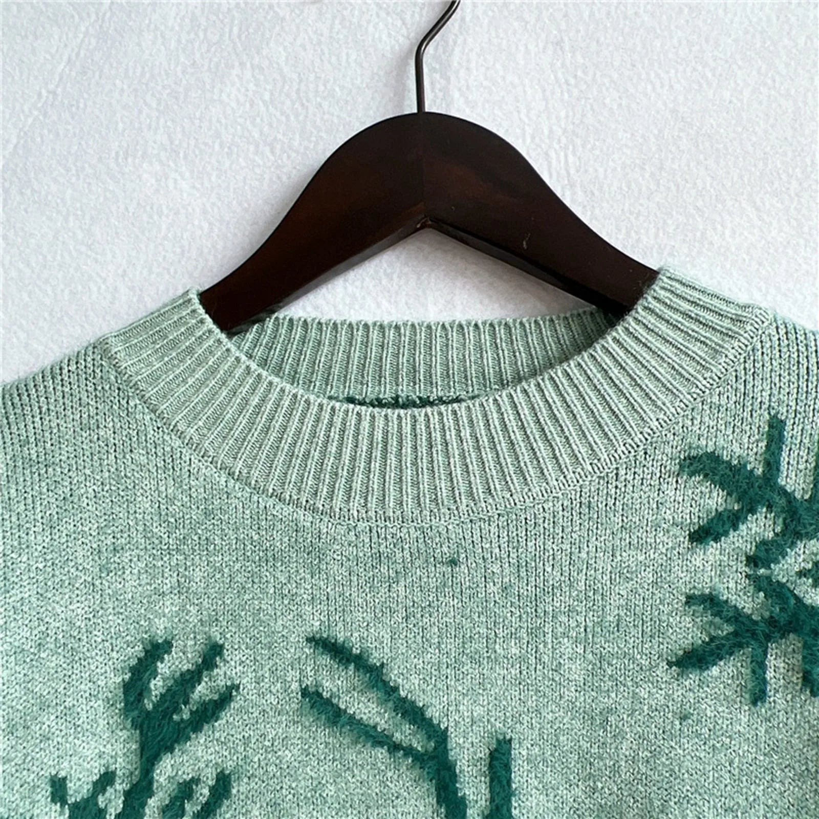 Warm Casual Pullover All Match Soft Knitted Christmas Sweater Sweaters-L