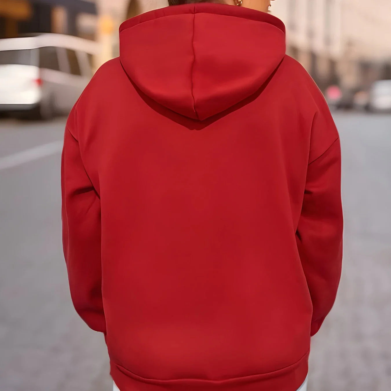 Fleece Lined Casual Drawstring Sports Christmas Tree Hoodie Hoodies-L