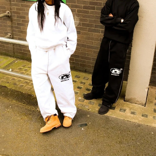 Embroidered Y2K Vintage Pants white / S
