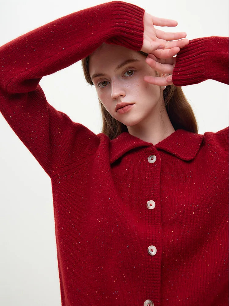 Casual Full Sleeve Loose Layup Knitwear Red Christmas Sweater Sweaters-L