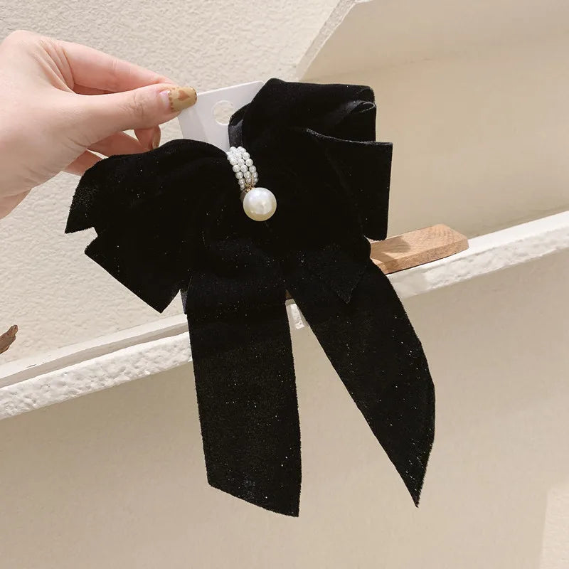 Velvet Bow-Knot Christmas Hair Accessory - Large Size Black Accessories-L