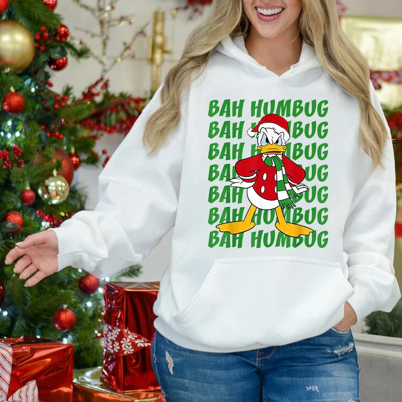 Charming Mickey Mouse Plus Velvet Sports Christmas Hoodie White 1 / S Hoodies-L