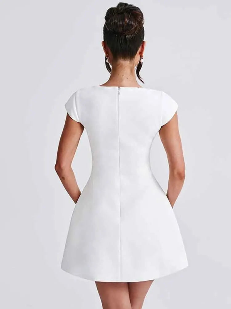 Elegant Backless Bodycon Mini Christmas Party Dress Dresses-L