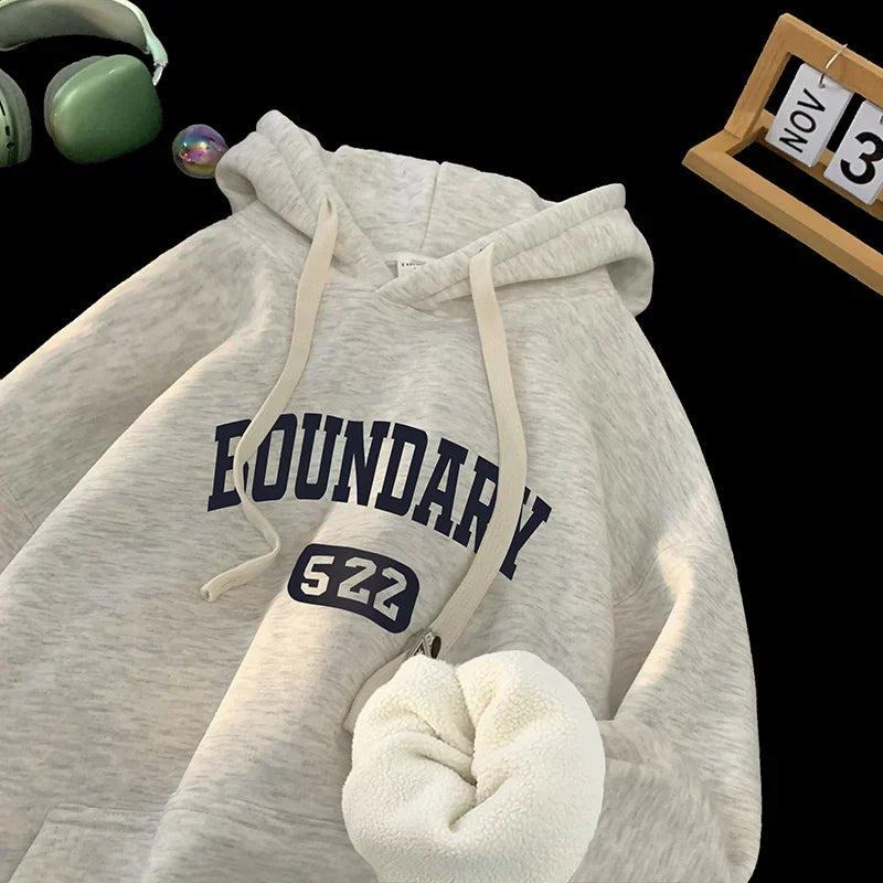 Retro Casual High Street Letter Hoodie