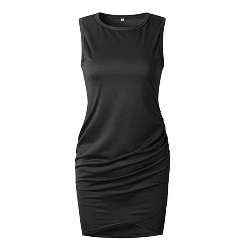 Ruched Side Bodycon Dress L / Black Short Bodycon Slim Dress