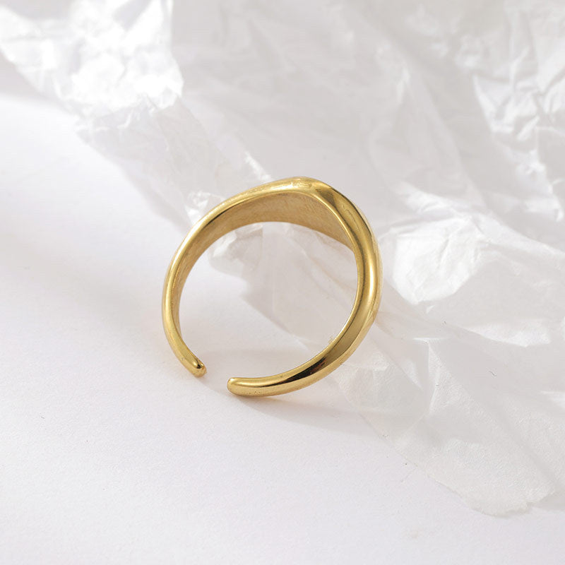 Titanium Steel Gold Plated Eight-Pointed Star Rings