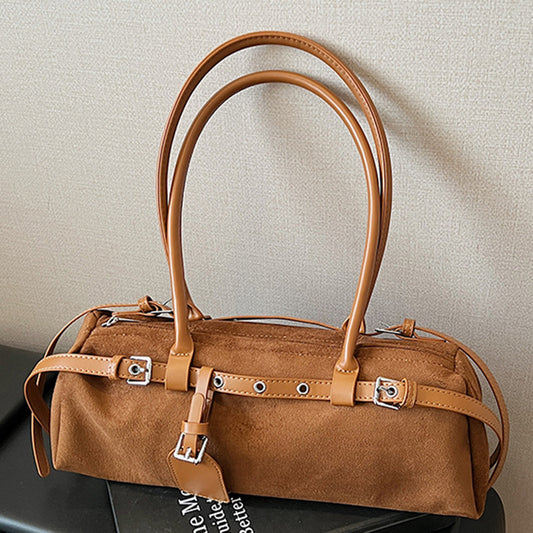 Stylish Long Lock Solid Color Elegant Shape Underarm Bag