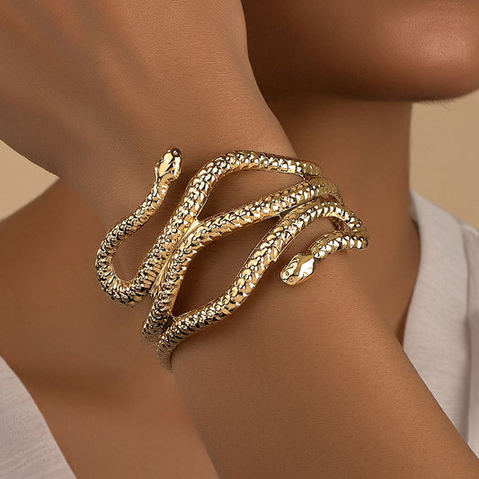 Punk Metal Snake Wrap Bracelet