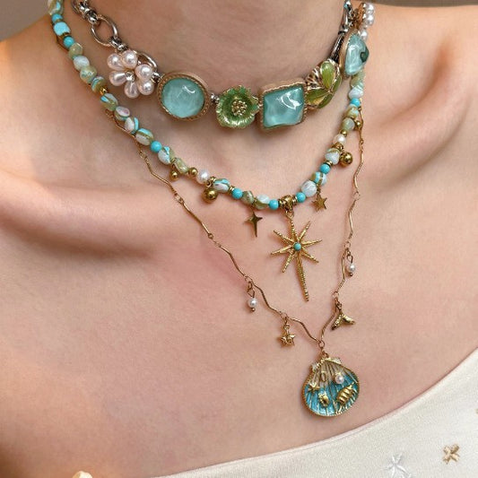 Vintage Boho Beaded Layered NeckLace