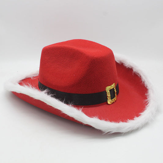 Red Faux Fur Cowboy Hat