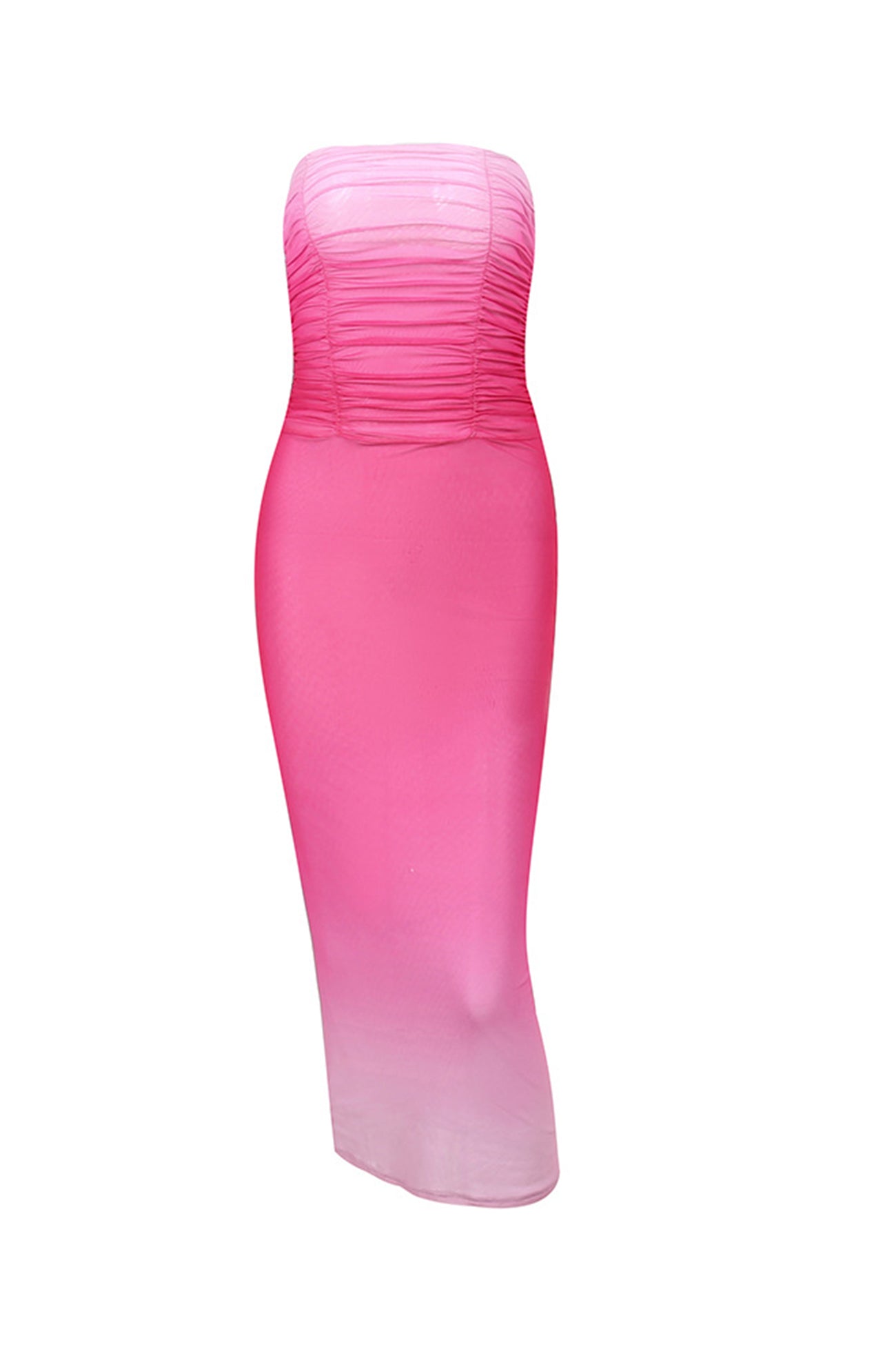 Pink Ombre Strapless Dress Maxi Dresses