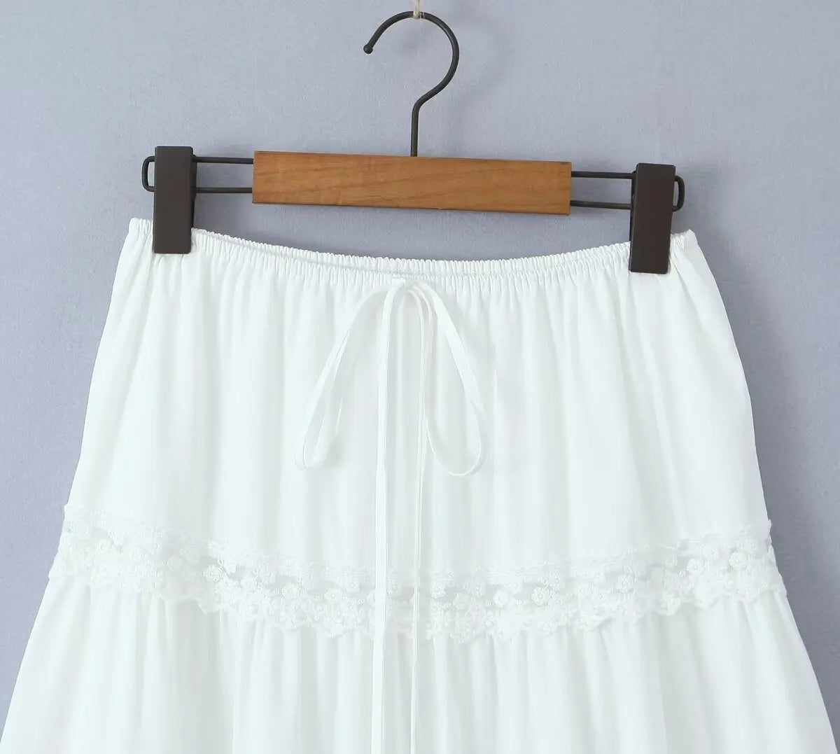 Embroidery White Crop Top Graceful And Midi Skirt Set Suit