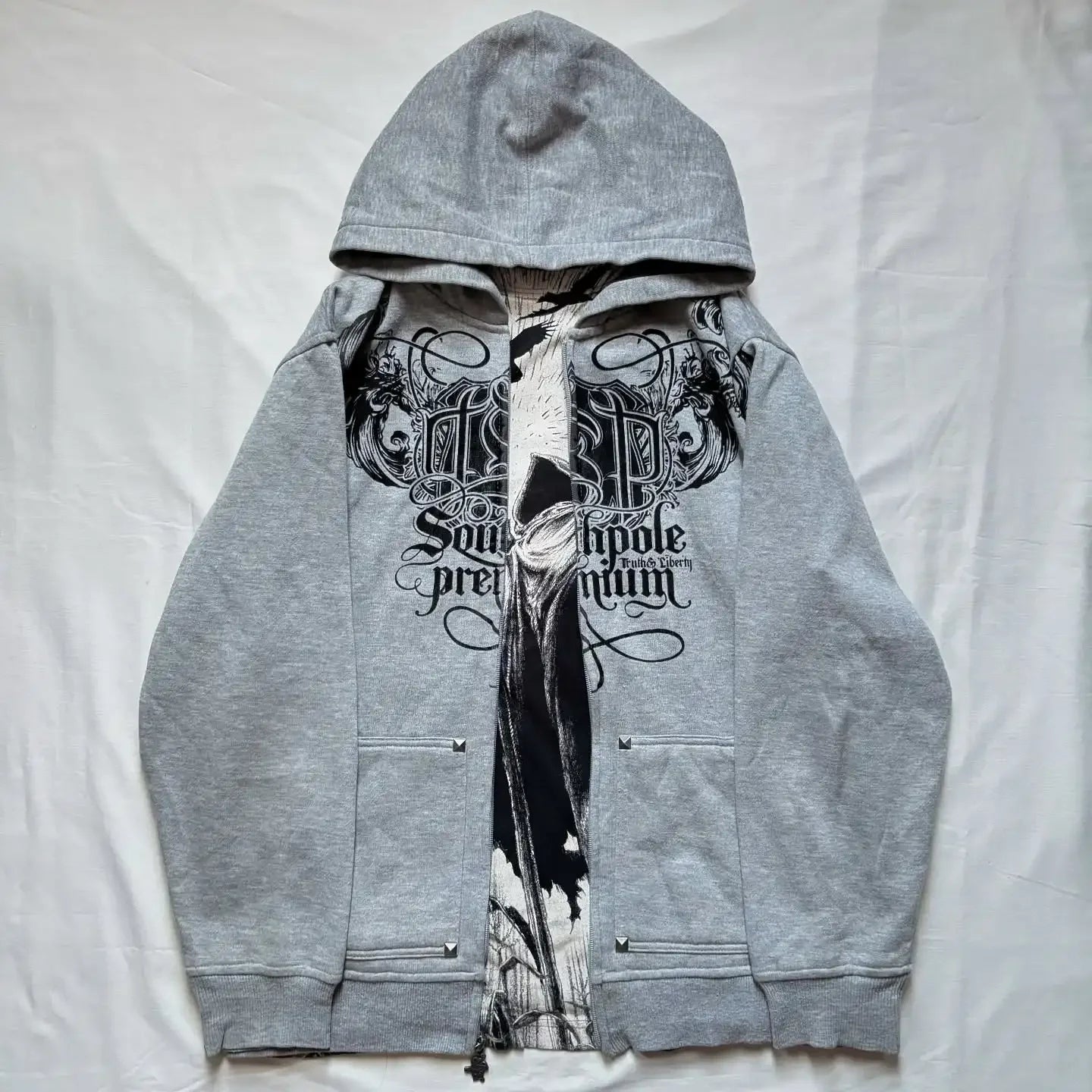 Distress Road Medieval Zip Hoodie gray1 / S