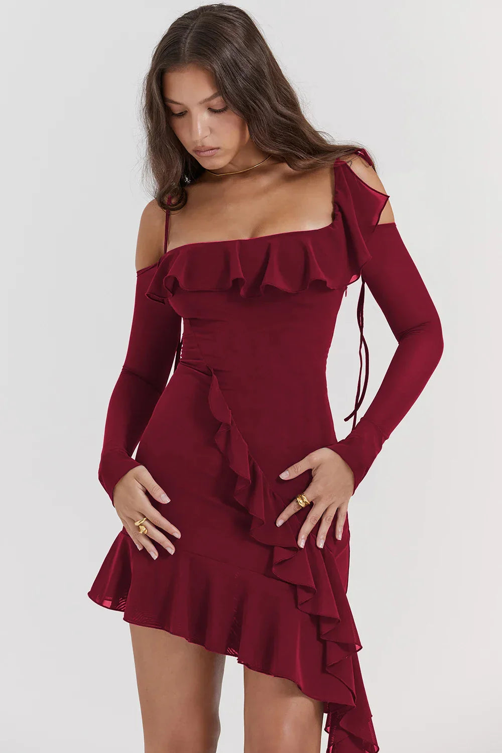 Eleanora Ruched Stylish Mini Dress